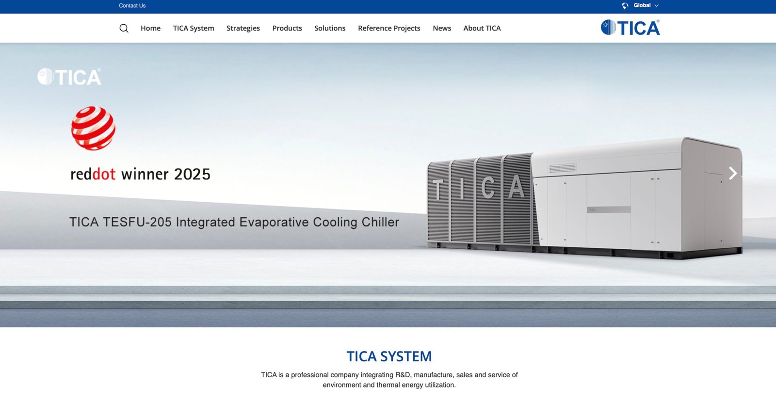 Homepage of TICA Climate Solutions